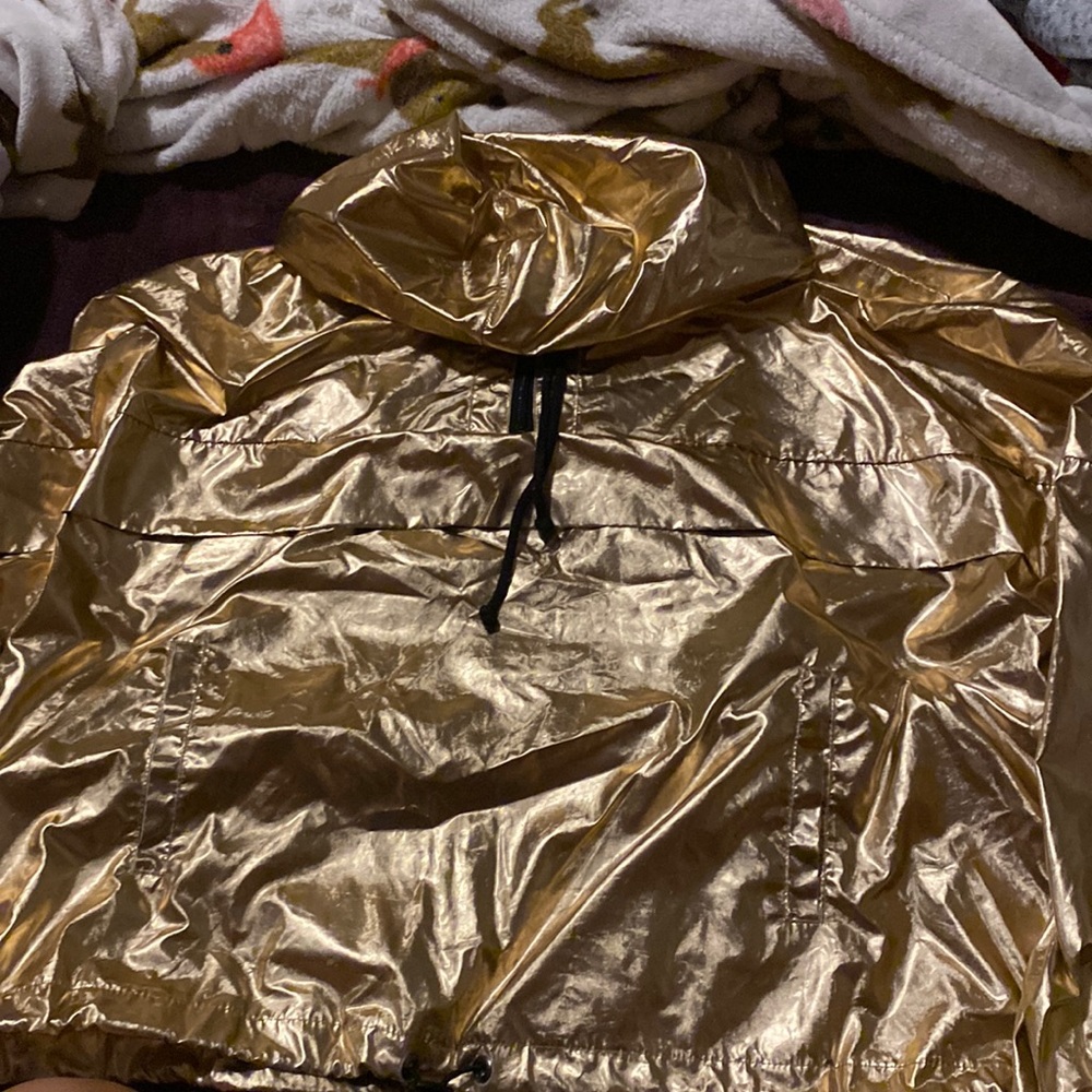 Rose gold rain coat